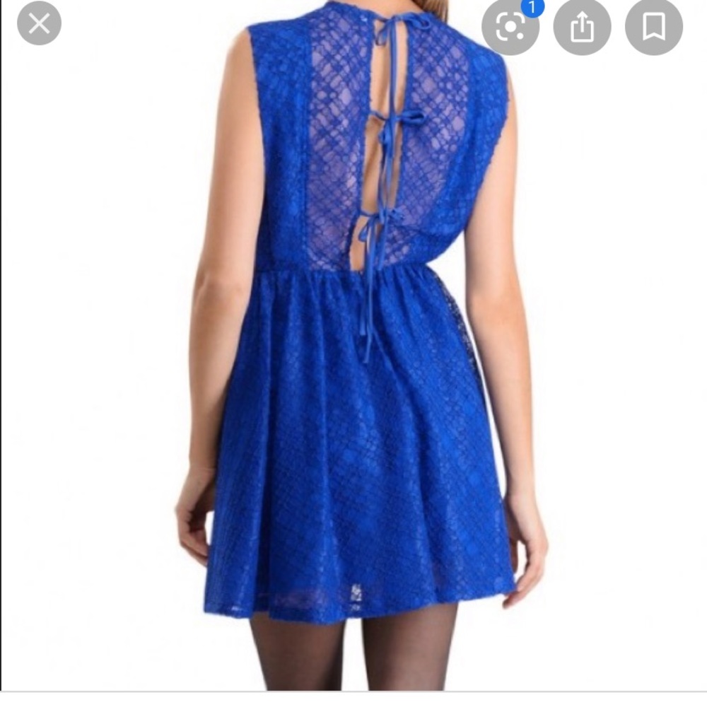 Blue lace Sandro dress designer size 2 fits s-m